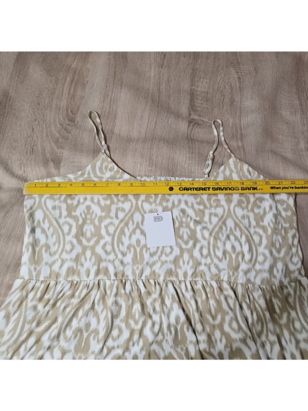 Emily Daniels Plus Size 3x Tan Maxi Dress Ikat Pattern Nwt - Picture 5 of 7